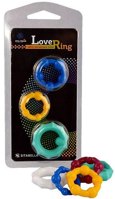 Набор из 3 цветных эрекционных колец Love Ring - Sitabella - в Смоленске купить с доставкой