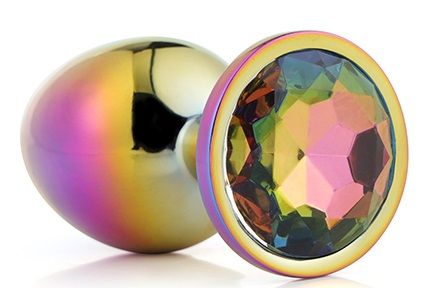 Голографическая анальная втулка с радужным кристаллом - 7,1 см. - Dream Toys - купить с доставкой в Смоленске