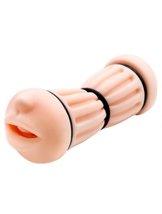 Телесный двусторонний мастурбатор Nancy - ротик и вагина - Baile - в Смоленске купить с доставкой