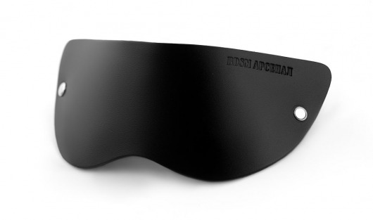 Черная плотная кожаная маска на глаза - БДСМ Арсенал - купить с доставкой в Смоленске