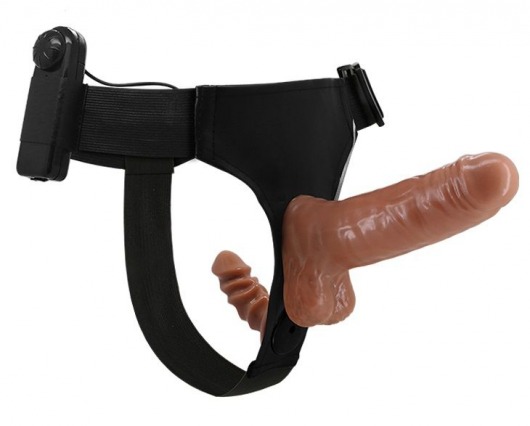 Страпон с вагинальной пробкой и вибрацией Ultra Passionate Harness - 16 см. - Baile - купить с доставкой в Смоленске