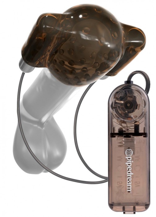 Дымчатый вибростимулятор головки пениса Dual Vibrating Head Teaser - Pipedream - в Смоленске купить с доставкой