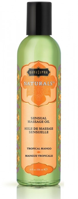 Массажное масло Naturals Tropical Mango с ароматом манго - 236 мл. - Kama Sutra - купить с доставкой в Смоленске
