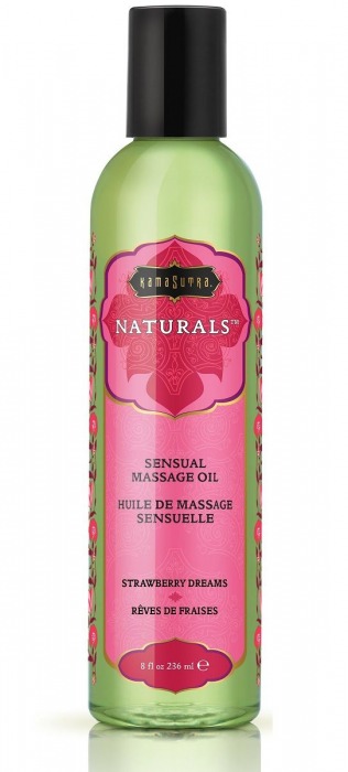 Массажное масло Naturals Strawberry Dreams с ароматом клубники - 236 мл. - Kama Sutra - купить с доставкой в Смоленске
