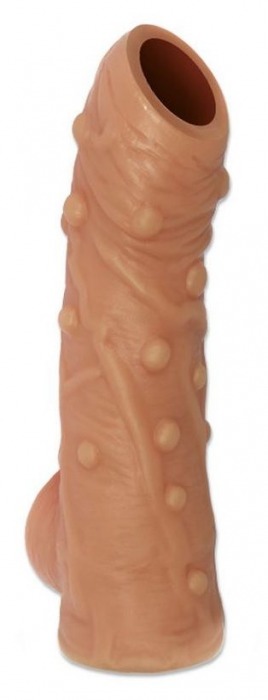 Телесная насадка с пупырышками и открытой головкой Nude Sleeve L - 14 см. - KOKOS - в Смоленске купить с доставкой