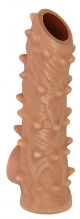 Телесная насадка с шипами и открытой головкой Nude Sleeve M - 12 см. - KOKOS - в Смоленске купить с доставкой