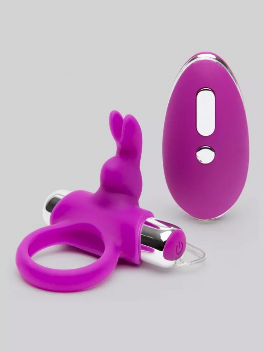 Лиловое виброкольцо с пультом ДУ Remote Control Cock Ring - Happy Rabbit - в Смоленске купить с доставкой
