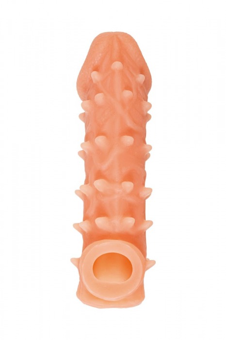 Телесная закрытая насадка с пупырышками Cock Sleeve Size M - 15,6 см. - KOKOS - в Смоленске купить с доставкой