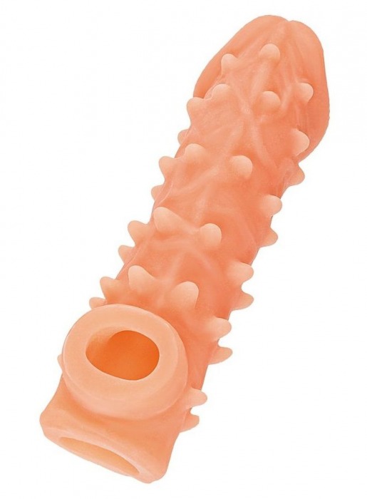 Телесная закрытая насадка с пупырышками Cock Sleeve Size L - 17,6 см. - KOKOS - в Смоленске купить с доставкой