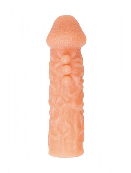 Телесная закрытая насадка с шершавой головкой Cock Sleeve Size S - 13,8 см. - KOKOS - в Смоленске купить с доставкой