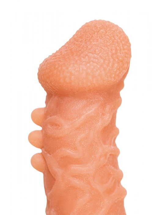 Телесная закрытая насадка с шершавой головкой Cock Sleeve Size S - 13,8 см. - KOKOS - в Смоленске купить с доставкой