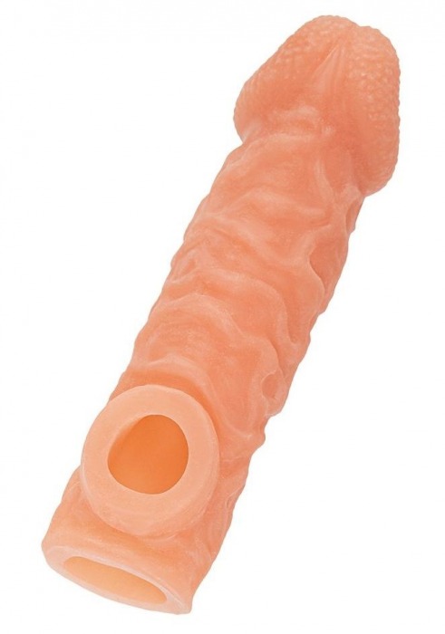 Телесная закрытая насадка с шершавой головкой Cock Sleeve Size L - 17,6 см. - KOKOS - в Смоленске купить с доставкой