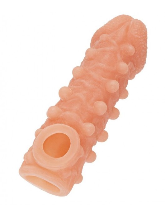 Телесная закрытая насадка с шариками Cock Sleeve Size S - 13,8 см. - KOKOS - в Смоленске купить с доставкой