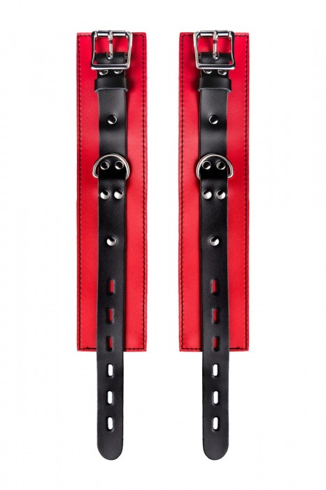 Красно-черные оковы на ноги из кожи - ToyFa - купить с доставкой в Смоленске