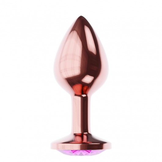 Пробка цвета розового золота с лиловым кристаллом Diamond Quartz Shine L - 8,3 см. - Lola Games - купить с доставкой в Смоленске