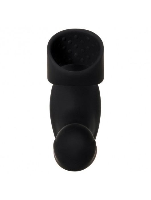 Черный вибромассажер простаты с эрекционным кольцом Strapped   Tapped - Zero Tolerance - в Смоленске купить с доставкой