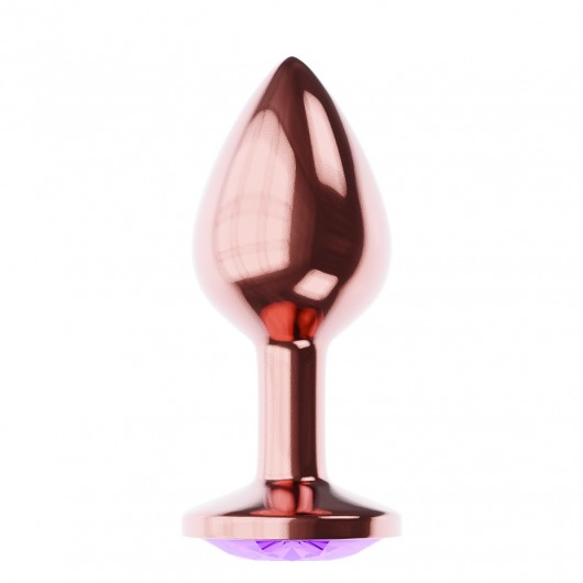 Пробка цвета розового золота с фиолетовым кристаллом Diamond Amethyst Shine L - 8,3 см. - Lola Games - купить с доставкой в Смоленске