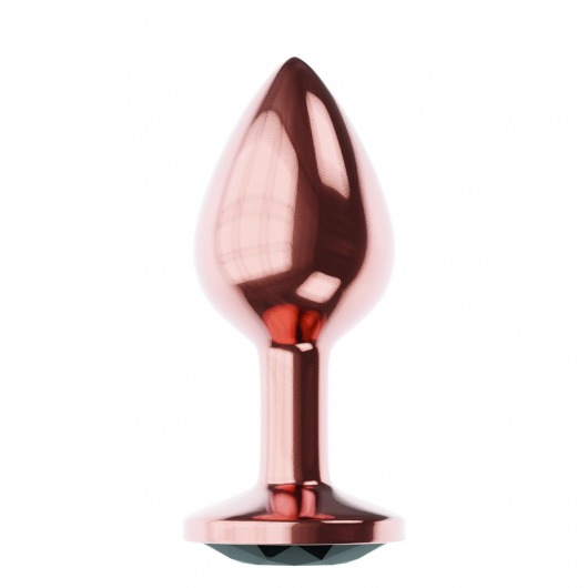 Пробка цвета розового золота с черным кристаллом Diamond Jet Shine L - 8,3 см. - Lola Games - купить с доставкой в Смоленске