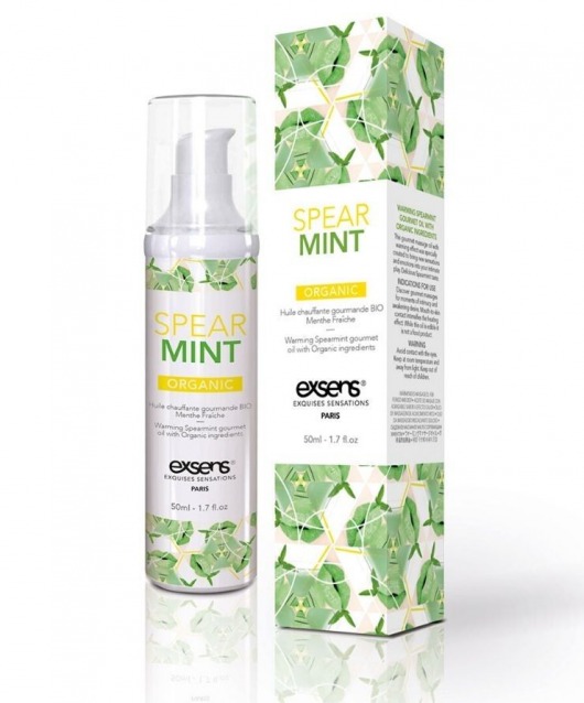 Разогревающее массажное масло Gourmet Spearmint Organic с органическими ингредиентами - 50 мл. - Exsens - купить с доставкой в Смоленске