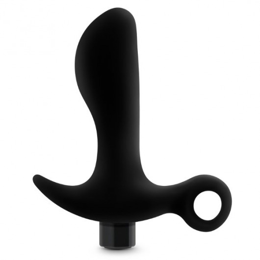 Черный анальный вибратор Silicone Vibrating Prostate Massager 01 - 10,8 см. - Blush Novelties - в Смоленске купить с доставкой