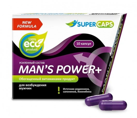 Возбуждающее средство для мужчин Mans Power plus - 10 капсул (0,35 гр.) +1 в подарок - SuperCaps - купить с доставкой в Смоленске