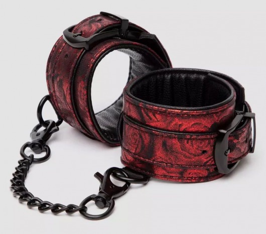 Красно-черные наручники Reversible Faux Leather Wrist Cuffs - Fifty Shades of Grey - купить с доставкой в Смоленске