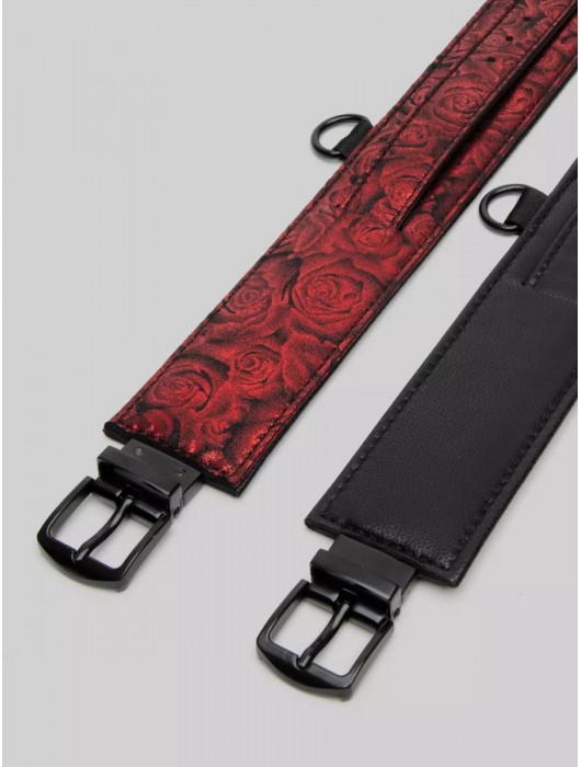 Красно-черные оковы Reversible Faux Leather Ankle Cuffs - Fifty Shades of Grey - купить с доставкой в Смоленске