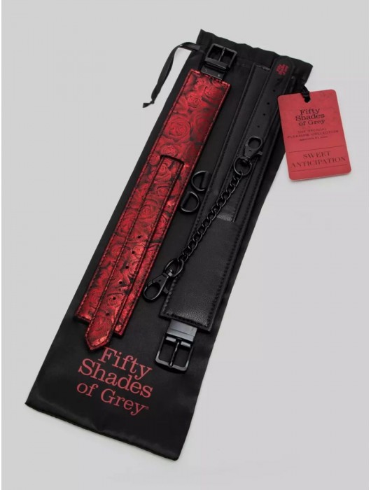 Красно-черные оковы Reversible Faux Leather Ankle Cuffs - Fifty Shades of Grey - купить с доставкой в Смоленске