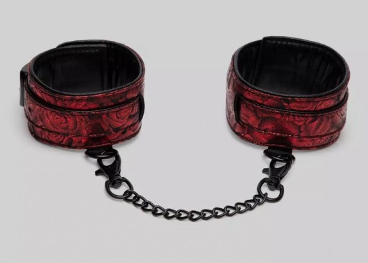 Красно-черные оковы Reversible Faux Leather Ankle Cuffs - Fifty Shades of Grey - купить с доставкой в Смоленске