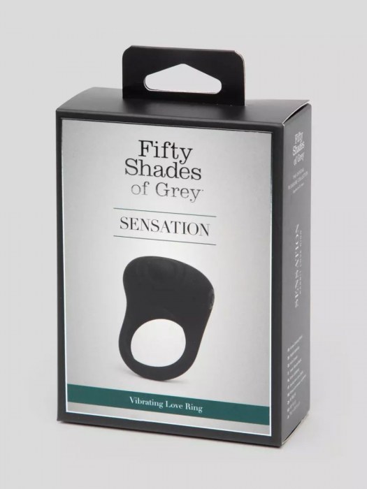 Черное эрекционное виброкольцо Sensation Rechargeable Vibrating Love Ring - Fifty Shades of Grey - в Смоленске купить с доставкой