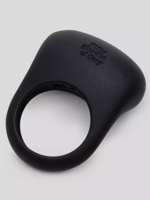 Черное эрекционное виброкольцо Sensation Rechargeable Vibrating Love Ring - Fifty Shades of Grey - в Смоленске купить с доставкой