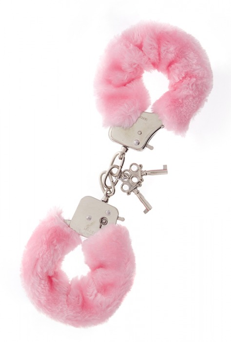 Металлические наручники с розовой меховой опушкой METAL HANDCUFF WITH PLUSH PINK - Dream Toys - купить с доставкой в Смоленске