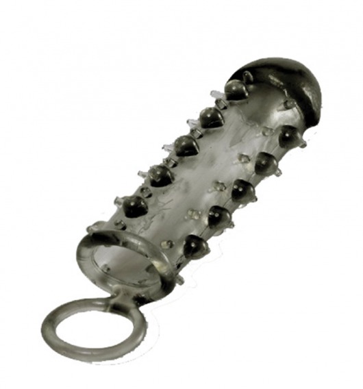 Дымчатая стимулирующая насадка с закрытой головкой SAMURAI PENIS SLEEVE BLACK - 14,5 см. - NMC - в Смоленске купить с доставкой