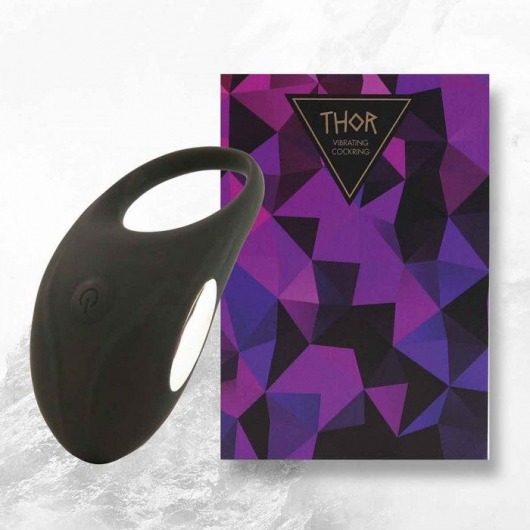 Черное эрекционное виброкольцо Thor Cockring - FeelzToys - в Смоленске купить с доставкой