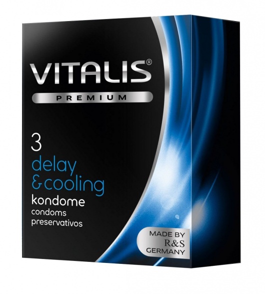 Презервативы VITALIS PREMIUM delay   cooling с охлаждающим эффектом - 3 шт. - Vitalis - купить с доставкой в Смоленске
