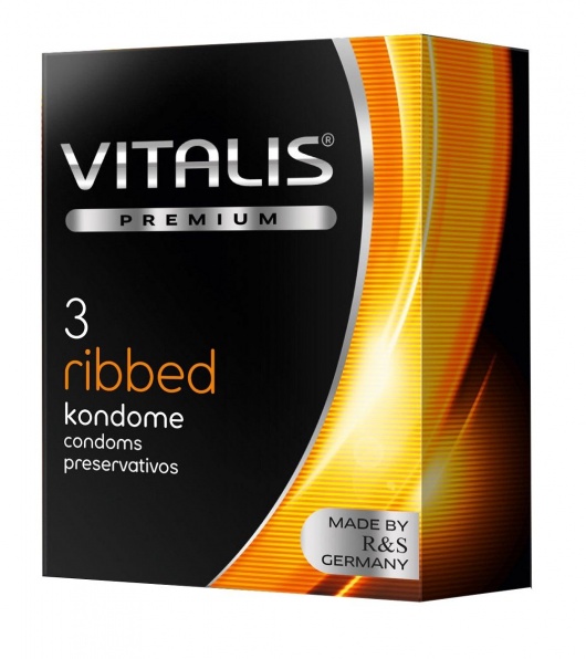 Ребристые презервативы VITALIS PREMIUM ribbed - 3 шт. - Vitalis - купить с доставкой в Смоленске