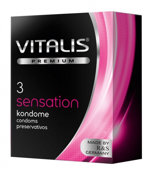 Презервативы с пупырышками и кольцами VITALIS PREMIUM sensation - 3 шт. - Vitalis - купить с доставкой в Смоленске