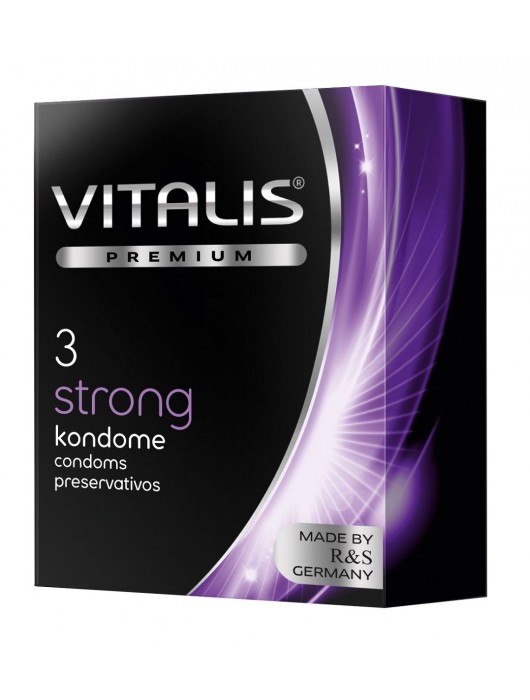 Презервативы с утолщенной стенкой VITALIS PREMIUM strong - 3 шт. - Vitalis - купить с доставкой в Смоленске