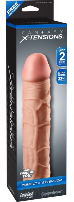 Телесная насадка Fantasy X-tensions Perfect 2  Extension - 20,3 см. - Pipedream - в Смоленске купить с доставкой