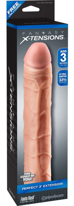 Телесная удлиняющая насадка Perfect 3 Extension - 22 см. - Pipedream - в Смоленске купить с доставкой