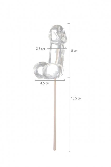Прозрачный леденец в форме фаллоса со вкусом пина колады - Sosuчki - купить с доставкой в Смоленске