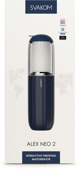 Черно-белый интерактивный мастурбатор Alex Neo 2 - Svakom - в Смоленске купить с доставкой