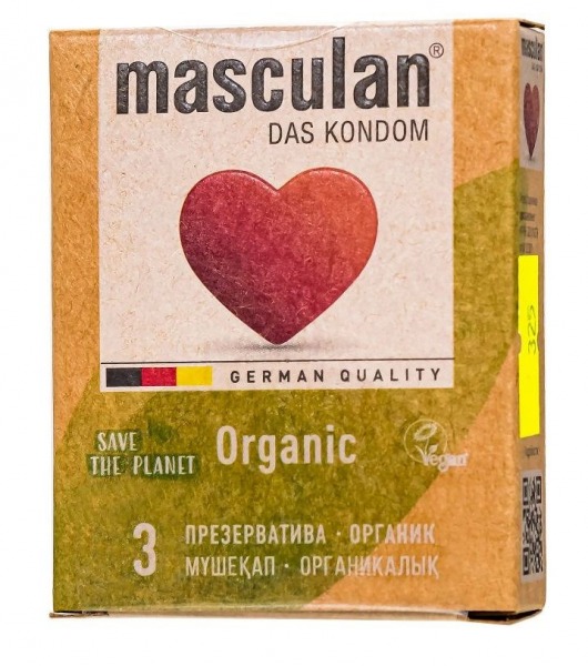 Экологически чистые презервативы Masculan Organic - 3 шт. - Masculan - купить с доставкой в Смоленске