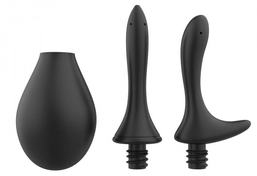 Черный анальный душ Nexus Anal Douche Set с 2 сменными насадками - Nexus Range - купить с доставкой в Смоленске