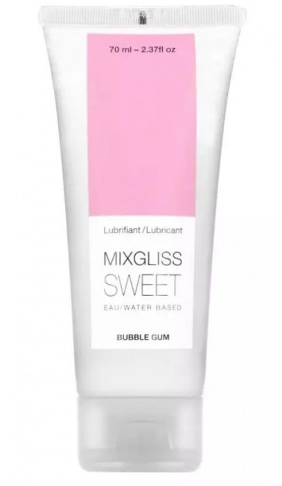 Смазка на водной основе Mixgliss Sweet с ароматом бабл-гам - 70 мл. - Mixgliss - купить с доставкой в Смоленске