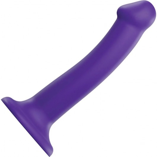 Фиолетовый фаллоимитатор-насадка Strap-On-Me Dildo Dual Density size M - 18 см. - Strap-on-me - купить с доставкой в Смоленске