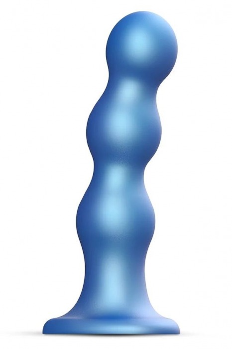 Голубая насадка Strap-On-Me Dildo Plug Balls size S - Strap-on-me - купить с доставкой в Смоленске
