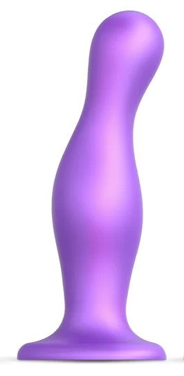 Фиолетовая насадка Strap-On-Me Dildo Plug Curvy size L - Strap-on-me - купить с доставкой в Смоленске