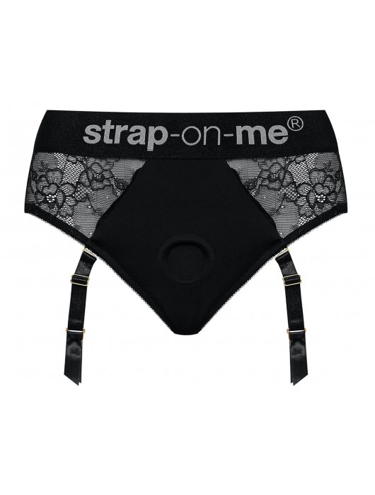 Черные трусики для насадок Diva Lingerie Harness - size L - Strap-on-me - купить с доставкой в Смоленске