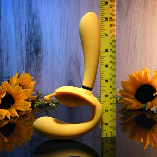 Желтый безремневой вибрострапон The Monarch - 23 см. - Evolved - купить с доставкой в Смоленске